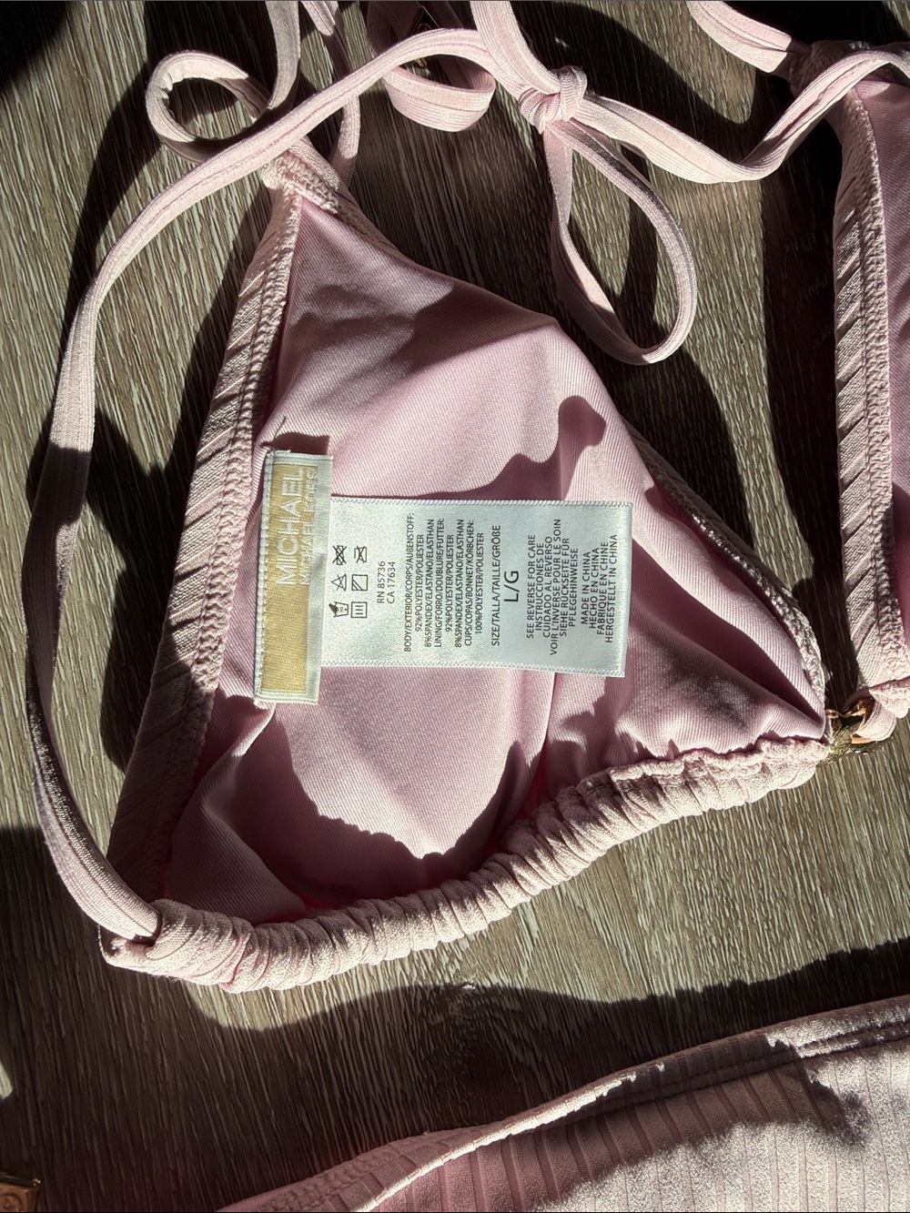 Women's MICHAEL by Michael Kors Ribbed Tie-Side Bikini Set - Picture 4 of 5